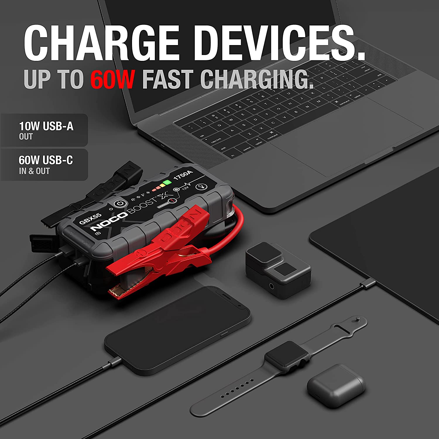 NOCO Boost X GBX55 1750A 12V UltraSafe Portable Lithium Jump Starter, Car Battery Booster Pack NOCO Boost X GBX55 1750A 12V UltraSafe Portable Lithium Jump Starter, Car Battery Booster Pack - Image 5