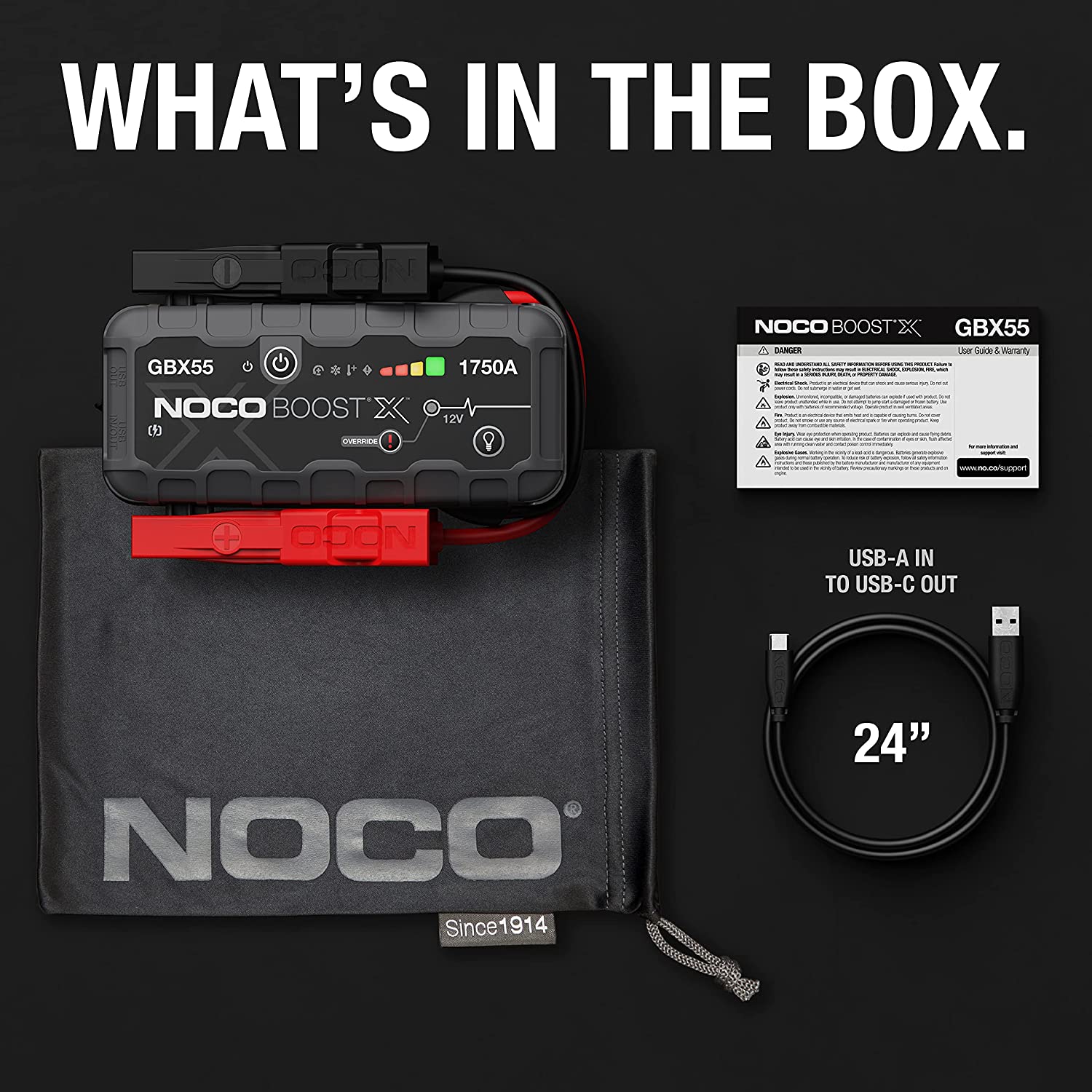 NOCO Boost X GBX55 1750A 12V UltraSafe Portable Lithium Jump Starter, Car Battery Booster Pack NOCO Boost X GBX55 1750A 12V UltraSafe Portable Lithium Jump Starter, Car Battery Booster Pack - Image 7