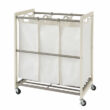 TRINITY TBFPNC-2103 3-Bag Laundry Cart, White