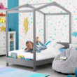 Delta Children ‎W129270-026 Poppy House Wood Twin Bed, Platform Bed, Grey