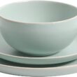 Gibson Home Rockaway 12 Piece Dinnerware, Teal Matte