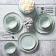 Gibson Home Rockaway 12 Piece Dinnerware, Teal Matte