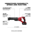 Milwaukee 2621-21 M18 18V Lithium-Ion Cordless SAWZALL Reciprocating Saw W/(1) 3.0Ah Batteries, Charger, Hard Case
