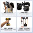 StoreYourBoard BLAT Tool Storage Rack, Garage Wall Mount, Garden, Yard, Shovels, Rakes, Brooms, Trimmers, Hoses, and More