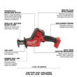 Milwaukee Reciprocating Saw 2719-20-48-11-1820 M18 FUEL 18-Volt Lithium-Ion Brushless Cordless HACKZALL with 2.0 Ah Battery