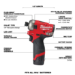 Milwaukee 2551-22-2420-20 M12 FUEL SURGE 12V Lithium-Ion Brushless Cordless 1/4 in. Hex Impact Driver Kit W/ M12 HACKZALL