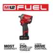 Milwaukee 2555-22 M12 FUEL 12V Lithium-Ion Brushless Cordless Stubby 1/2 in. Impact Wrench Kit with One 4.0 and One 2.0Ah Batteries