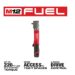 Milwaukee 2564-22 M12 FUEL 12V Lithium-Ion Brushless Cordless 3/8 in. Right Angle Impact Wrench Kit with Two 2.0 Ah Batteries