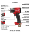 Milwaukee 2962-20 M18 FUEL Gen-2 18V Lithium-Ion Brushless Cordless Mid Torque 1/2 in. Impact Wrench w/Friction Ring (Tool-Only)