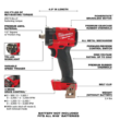 Milwaukee 2855-20 M18 FUEL GEN-3 18V Lithium-Ion Brushless Cordless 1/2 in. Compact Impact Wrench with Friction Ring (Tool-Only)