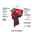 Milwaukee 2554-20-2485-20-2557-20 M12 FUEL 12V Lithium-Ion Brushless Cordless Stubby 3/8 in. Impact Wrench / 3/8 in. Ratchet/Die Grinder (3-Tool)