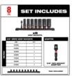 Milwaukee 2554-22-49-66-7021 M12 FUEL 12V Brushless Cordless Stubby 3/8 in. Impact Wrench Kit with3/8 in. Metric Deep Impact Socket Set (8-Piece)