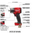 Milwaukee 2962-20-49-16-2960 M18 FUEL Gen-2 18V Lithium-Ion Brushless Cordless Mid Torque 1/2 in. Impact Wrench with Friction Ring and with Boot
