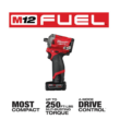 Milwaukee 2555-22-0852-20 M12 FUEL 12V Lithium-Ion Brushless Cordless Stubby 1/2 in. Impact Wrench Kit with Compact Spot Blower