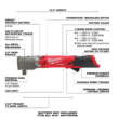 Milwaukee 2565P-20 M12 FUEL 12V Lithium-Ion Brushless Cordless 1/2 in. Right Angle Impact Wrench with Pin Detent (Tool-Only)