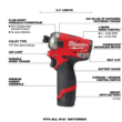 Milwaukee 2551-22-2540-20 M12 FUEL 12V Lithium-Ion Brushless Cordless SURGE 1/4 in. Hex Impact Driver and M12 23-Gauge Pin Nailer Combo Kit