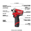 Milwaukee 2551-22-2505-20 M12 FUEL 12V Li-Ion Cordless SURGE 1/4 in. Hex Impact Driver and 4-in-1 Installation 3/8 in. Drill Driver Combo Kit