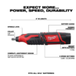 Milwaukee 2467-20-2460-20-48-11-2460 M12 12V Lithium-Ion Cordless 1/4 in. Right Angle Hex Impact Driver with M12 Rotary Tool and 6.0 Ah XC Battery Pack