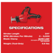 Milwaukee 2625-20 M18 18V Lithium-Ion Cordless HACKZALL Reciprocating Saw (Tool-Only)