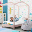 Delta Children ‎W129270-1379 Poppy House Wood Twin Bed, Platform Bed, Pink