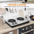 Cusimax Hot Plate Electric Stove, 1800W Double Burners, Infrared Cooktop, Compatible w/All Cookware, Upgraded Version