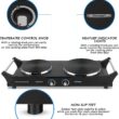 Techwood 1800W Hot Plate Portable Electric Stove Countertop Double Burner, Compatible for All Cookwares, 7.5” Cooktop