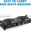 Techwood 1800W Hot Plate Portable Electric Stove Countertop Double Burner, Compatible for All Cookwares, 7.5” Cooktop