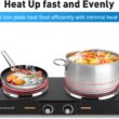 Techwood 1800W Hot Plate Portable Electric Stove Countertop Double Burner, Compatible for All Cookwares, 7.5” Cooktop