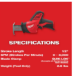 Milwaukee 2420-21 M12 12V Lithium-Ion HACKZALL Cordless Reciprocating Saw Kit with One 1.5Ah Batteries, Charger and Tool Bag
