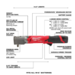 Milwaukee 2564-22 M12 FUEL 12V Lithium-Ion Brushless Cordless 3/8 in. Right Angle Impact Wrench Kit with Two 2.0 Ah Batteries
