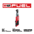 Milwaukee 2554-20-2557-20 M12 FUEL 12V Lithium-Ion Brushless Cordless Stubby 3/8 in. Impact Wrench and Ratchet Kit (Tool-Only Kit)