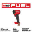 Milwaukee 2962-20-2854-20 M18 Impact Wrench Gen-2 18-Volt Li-Ion Cordless Mid Torque w/Friction Ring