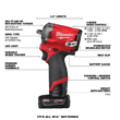 Milwaukee 2554-22-49-66-7021 M12 FUEL 12V Brushless Cordless Stubby 3/8 in. Impact Wrench Kit with3/8 in. Metric Deep Impact Socket Set (8-Piece)