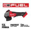 Milwaukee 2962-20-2880-20 M18 FUEL Gen-2 18V Lithium-Ion Brushless Cordless Mid Torque 1/2 in. Impact Wrench with Friction Ring with Grinder