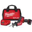 Milwaukee 2520-21XC-2415-20 M12 FUEL 12-Volt Lithium-Ion Brushless Cordless HACKZALL Reciprocating Saw Kit with M12 3/8 in. Right Angle Drill
