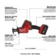 Milwaukee 2719-21 M18 FUEL 18V Lithium-Ion Brushless Cordless HACKZALL Reciprocating Saw Kit W/(1) 5.0Ah Batteries, Charger & Tool Bag