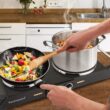 Techwood 1800W Hot Plate Portable Electric Stove Countertop Double Burner, Compatible for All Cookwares, 7.5” Cooktop
