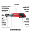 Milwaukee 2554-20-2485-20-2557-20 M12 FUEL 12V Lithium-Ion Brushless Cordless Stubby 3/8 in. Impact Wrench / 3/8 in. Ratchet/Die Grinder (3-Tool)
