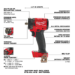 Milwaukee 2962-20-2854-20 M18 Impact Wrench Gen-2 18-Volt Li-Ion Cordless Mid Torque w/Friction Ring