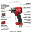 Milwaukee 2767-20-2962-20 M18 FUEL 18V Lithium-Ion Brushless Cordless 1/2 in. Impact Wrench with Mid Torque Impact Wrench (2-Tool)