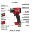 Milwaukee 2960-20-2962-20 M18 FUEL GEN-2 18V Lithium-Ion Mid Torque Brushless Cordless 3/8 in. and 1/2 in Impact Wrench (2-Tool)