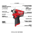 Milwaukee 2505-22-2551-20 M12 FUEL 12V Lithium-Ion Brushless Cordless 4-in-1 Installation 3/8in. Drill Driver & SURGE Impact Driver Combo Kit