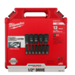 Milwaukee 2555-22-49-66-7011 M12 FUEL 12V Cordless Brushless Stubby 1/2 in. Impact Wrench Kit with 1/2 in. Drive SAE Deep Socket Set (12-Piece)