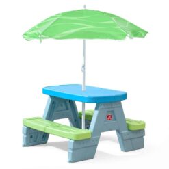 Step2 Sun & Shade Umbrella Kids Picnic Table, Multiple, 32"D x 32"W x 52.25"H