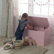 KidKraft Austin Wooden Toy Box/Bench with Safety Hinged Lid - Pink, Gift for Ages 3+ KidKraft Austin Wooden Toy Box/Bench with Safety Hinged Lid - Pink, Gift for Ages 3+
