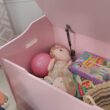 KidKraft Austin Wooden Toy Box/Bench with Safety Hinged Lid - Pink, Gift for Ages 3+ KidKraft Austin Wooden Toy Box/Bench with Safety Hinged Lid - Pink, Gift for Ages 3+