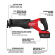 Milwaukee 2821-21 M18 FUEL 18V Lithium-Ion Brushless Cordless SAWZALL Reciprocating Saw Kit W/one 5.0 Ah Batteries, Charger and Case