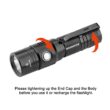 Soonfire Cree LED 1000 Lumens Flashlight, Rechargeable Waterproof Compact EDC Law flashlights, Black