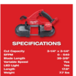 Milwaukee Band Saw 2829-20 M18 FUEL 18V Lithium-Ion Brushless Cordless Compact (Tool-Only)