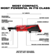 Milwaukee 2555-22-2457-20 M12 FUEL 12V Lithium-Ion Brushless Cordless Stubby 1/2 in. Impact Wrench Kit with M12 3/8 in. Ratchet